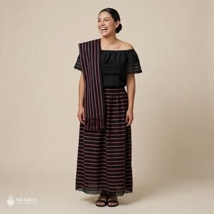 Traditional Mexican Cambaya Dress Set – Handmade Three-Pieces